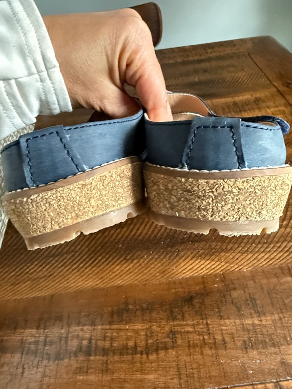 Haflinger Navy Blue Leather Clog Mules - Picture 5 of 8